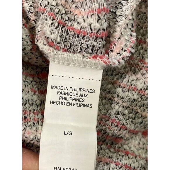 Lucky Brand Women’s Square Neck Speckle Knit Tank Top White Pink Size LG - Picture 6 of 8